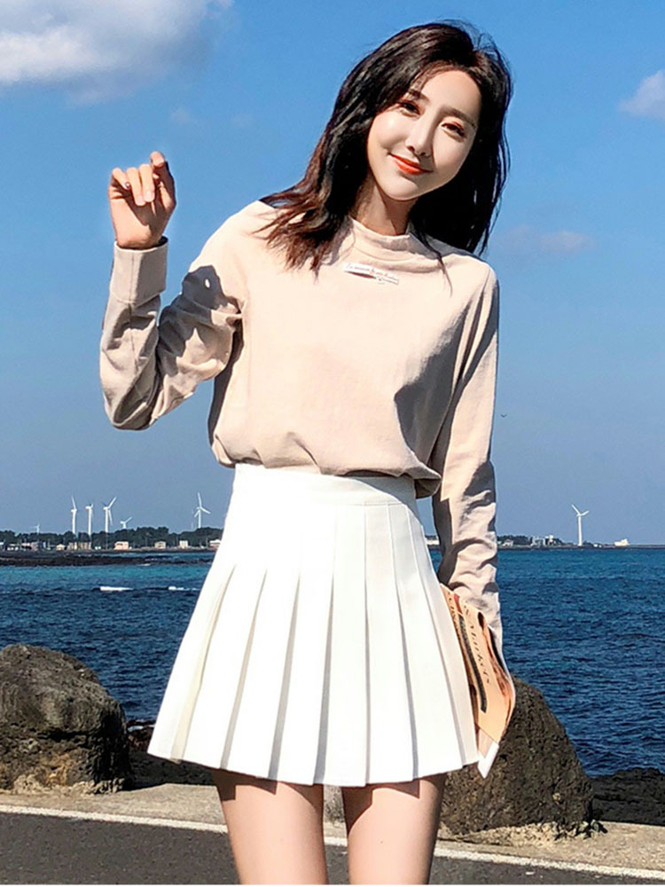 Grey Pleated Skirt Women's 2024 Summer New High Waist College Style Skirt Small Super Hot A- line Hip Skirt