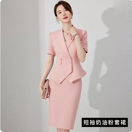 Picture of Spring and Autumn Fashion Double-breasted High-end Sense Business Dress Women's Dress Set Sales Department Beauty Salon Jewelry Store Work Clothes OL