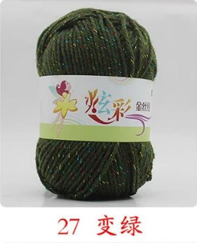 Picture of Acrylic plus color silk thread three color wool bright silk acrylic thread handmade DIY line cross-border foreign trade supply manufacturers wholesale