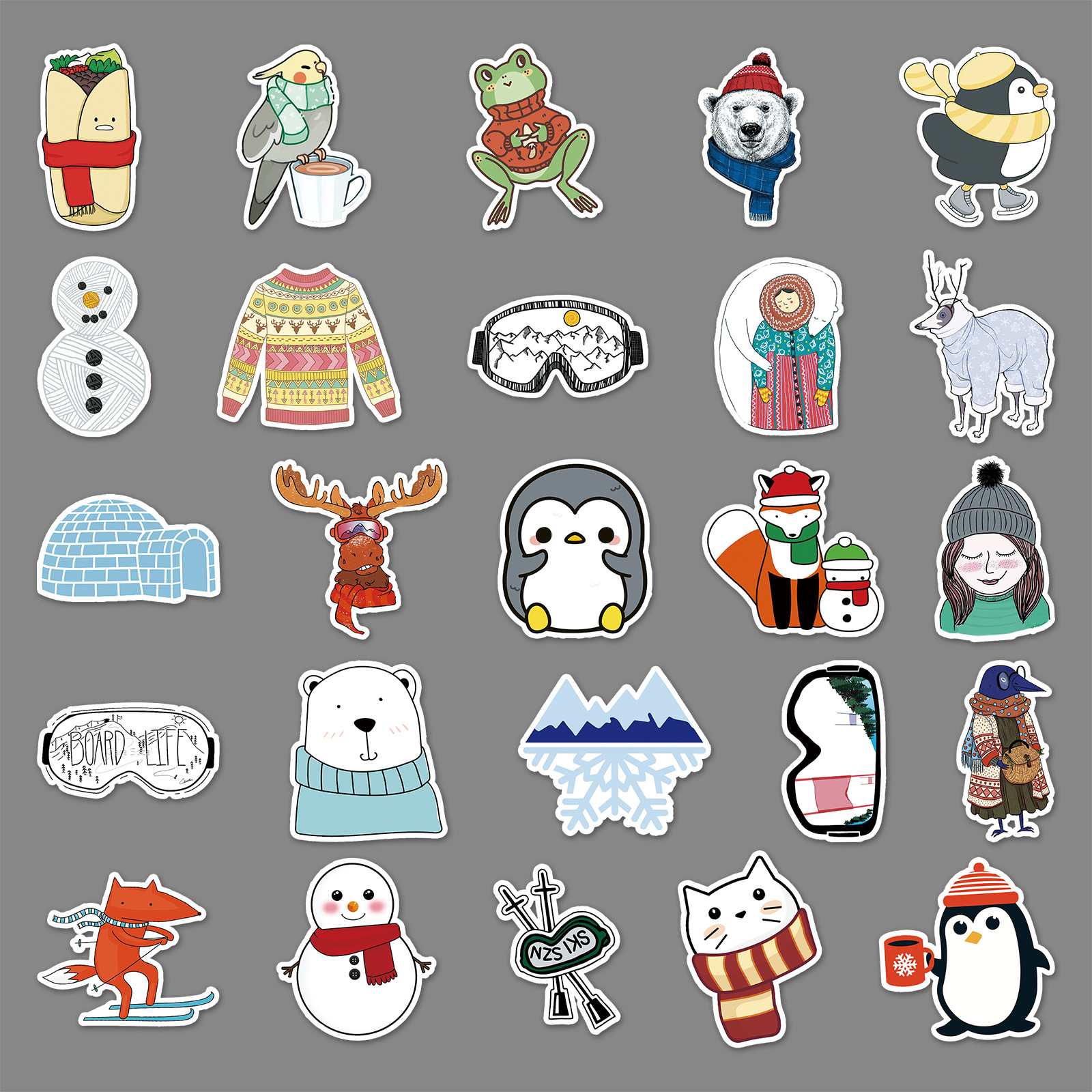 Picture of 50 winter small fresh graffiti personality cartoon creative goo card DIY skateboard cup luggage sticker waterproof