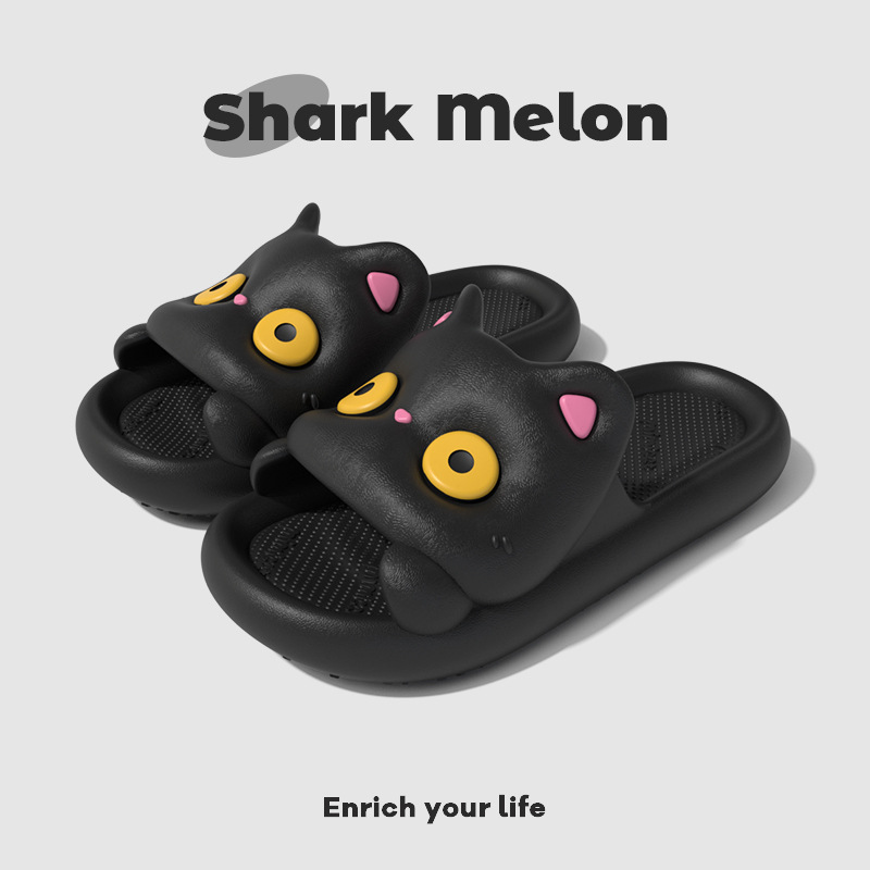 Cute Cartoon Lucid Cat Slippers Women's 2025 Summer New Indoor Home Bathroom Bathing Cat Sandals Women