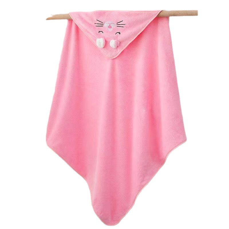 Picture of Baby Blanket Coral Fleece Embroidered Cartoon Hooded Bath Towel Kick-proof Cloak Newborn Baby's Cloak Travel Cloak