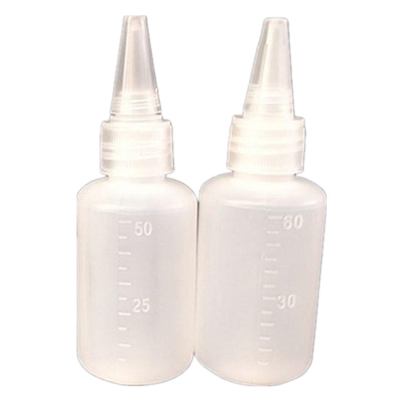 Spot 30 50 60 100ml Pointed Mouth Bottle Translucent Graduated Plastic Water Agent Squeeze Bottle Paint Bottle
