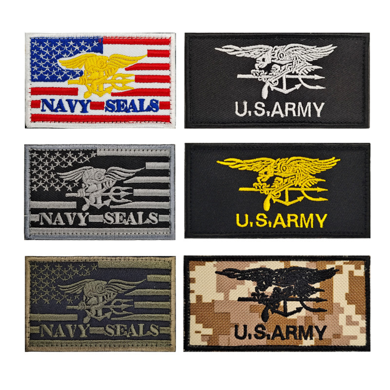NAVY SEALS Embroidered Velcro Tactical Morale Badge U.S.ARMY Cloth Sticker Armband
