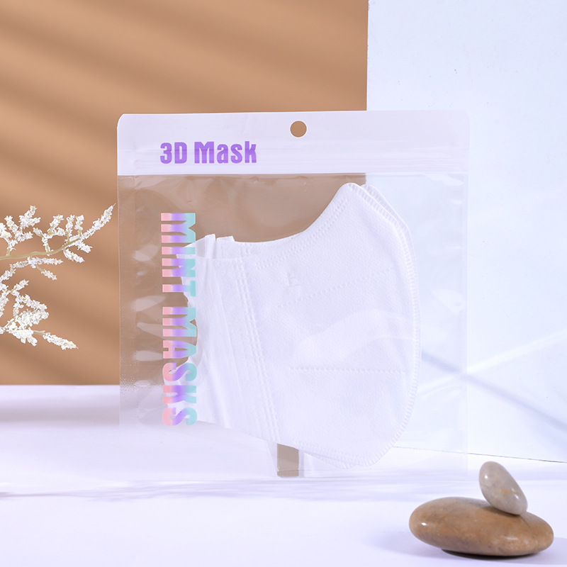 3D disposable mask packaging bag three-dimensional mask transparent self-sealing bag manufacturers spot hanging composite bag wholesale