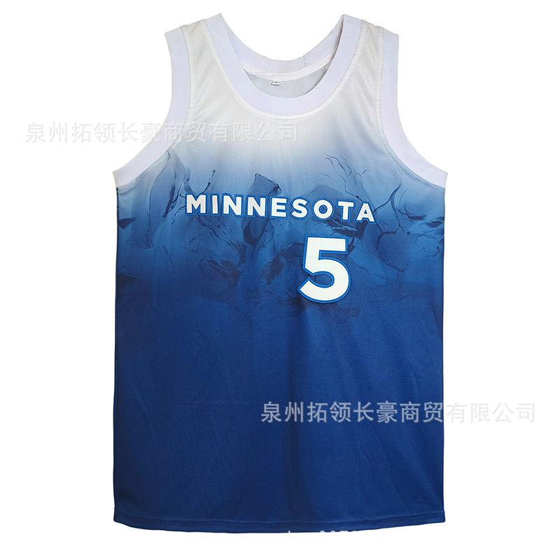 Unisex Minnesota Timberwolves Ant-Man # 5 Embroidery Sports Competition Training Jersey
