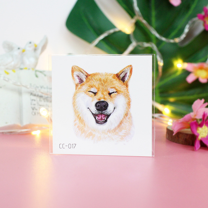 Picture of Cat and Dog Tattoo Stickers Waterproof Girls/Kidsren Cute Little Stickers Cartoon Animal Pet Tattoo Stickers