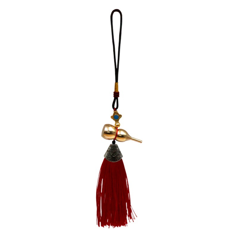 Brass gourd car pendant diy clothing accessories tassel home ornaments lucky car hanging Crafts accessories