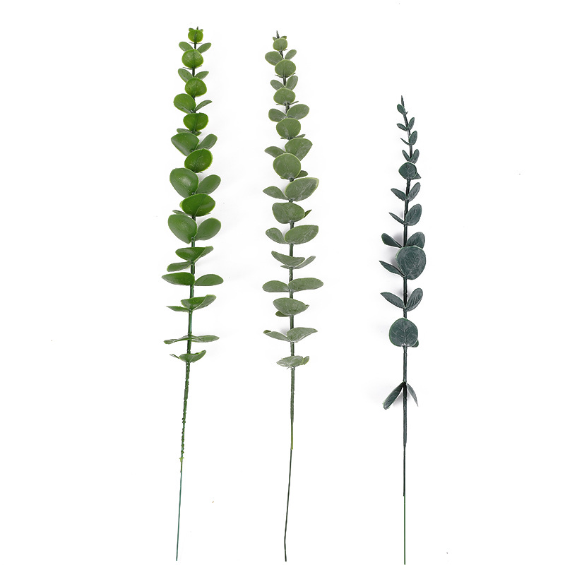 Picture of Cross-Border single eucalyptus leaf money leaf decoration wedding decoration simulation green plant artificial flower eucalyptus wholesale