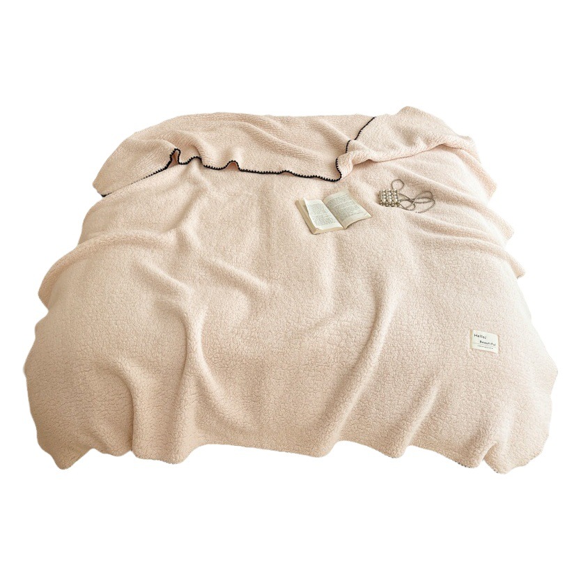 Class A Bubble Velvet Blanket Double-sided Solid Color Lamb Velvet Blanket Office Nap Blanket Autumn and Winter Thickened Gift Blanket