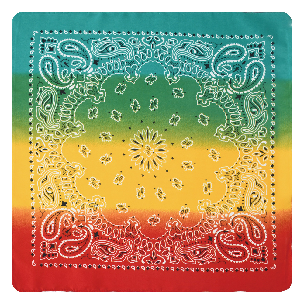 Picture of Cross-border wholesale polyester double cashew gradient riding bandana headscarf outdoor hip hop square scarf wholesale