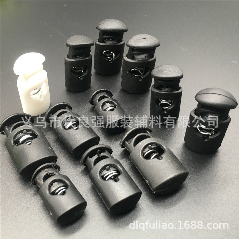 Picture of Factory stock supply plastic spring buckle environmental protection single hole adjustment button pocket rope buckle elastic buckle