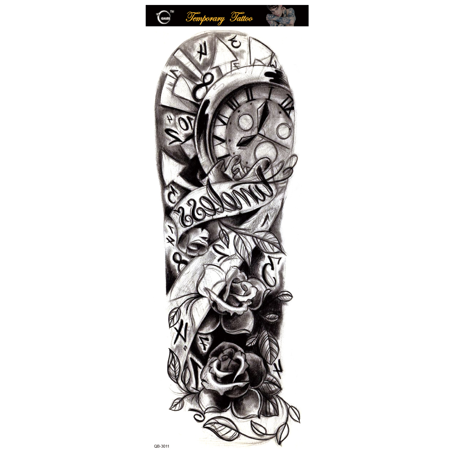 Picture of Large Flower Arm Tattoo Sticker Full Arm Waterproof Tattoo Temporary 400 Optional Full Arm Tattoo Sticker