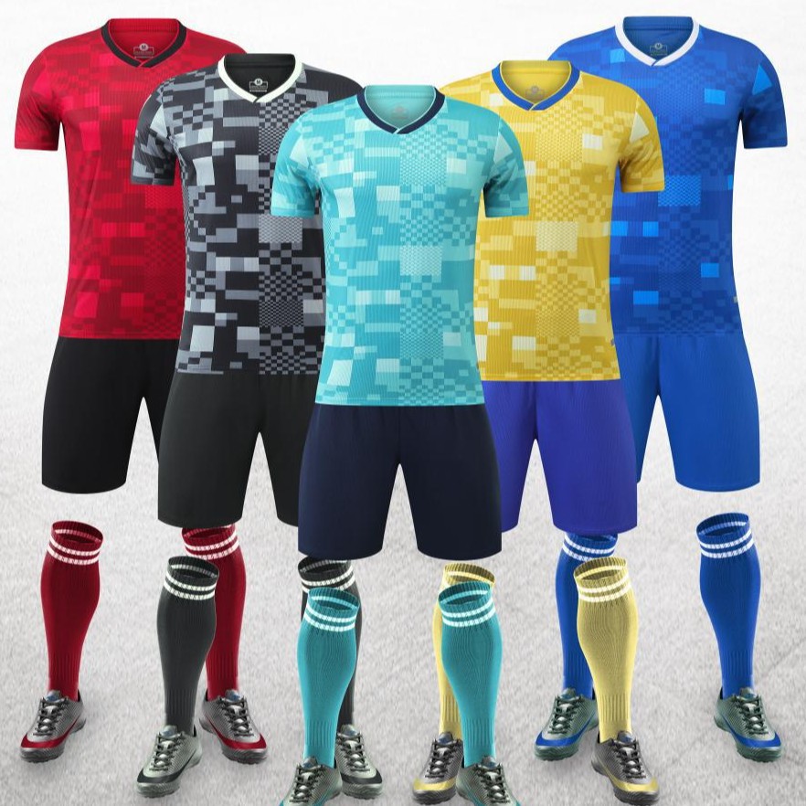 New training football uniforms suit adult children's sports uniforms short sleeve jerseys cross-border supply of a generation of hair
