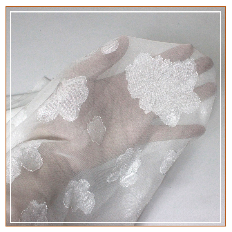 Chiffon Jacquard Rose Cut Cloth Polyester Spring and Summer dress Dress Performance Dress Ru Skirt Hanfu Chiffon Fabric