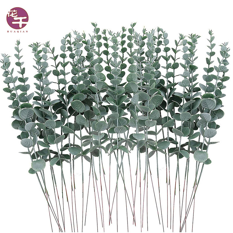 Cross-Border Simulated Green Plants Eucalyptus Leaves Amazon Simulated Plants Wholesale Eucalyptus Leaves Ins Decoration Home Wedding