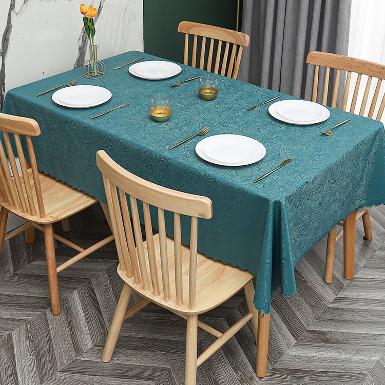 Thickened Waterproof Oil-proof Anti-scalding No-wash High-end Household Nordic Simple PVC Hotel Long Square Dining Table Tablecloth Table Mat