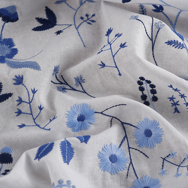 Picture of New Ramie Cotton Embroidered Cloth Flat Embroidered Hand-made Fashion Home Furnishing Dress Decorative Cloth