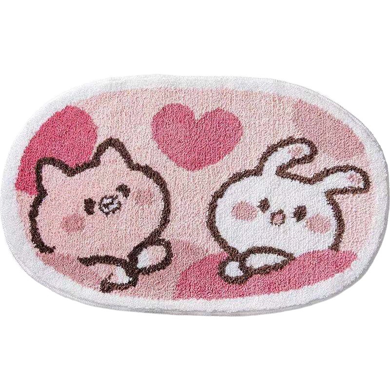 Cartoon Floor Mat Bathroom Toilet Absorbent Kitchen Bathroom Non-Slip Mat Door Entry Mat Bedroom Carpet Floor Mat