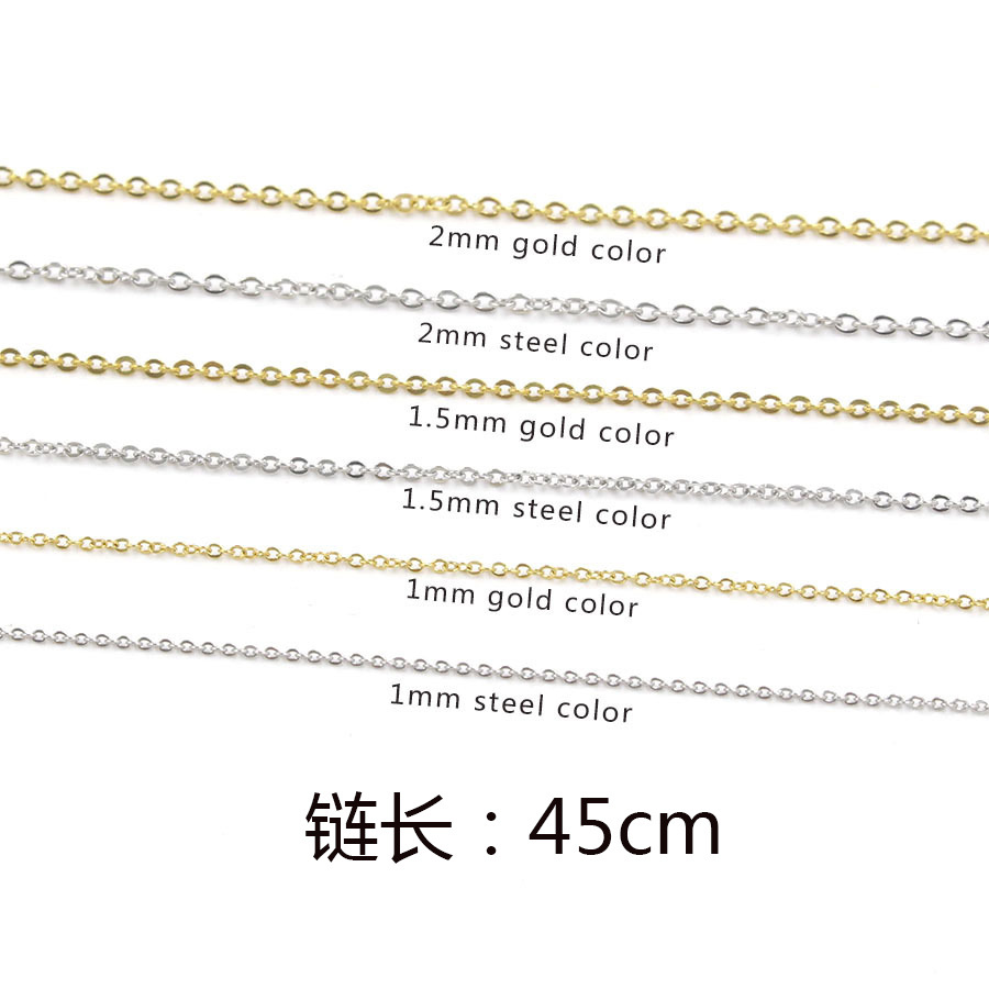 Picture of Spot 18K Furnace Real Gold 1/1.5/2mm Cross Chain Titanium Steel Chain Jewelry Accessories Necklace Bright and Non-Fading