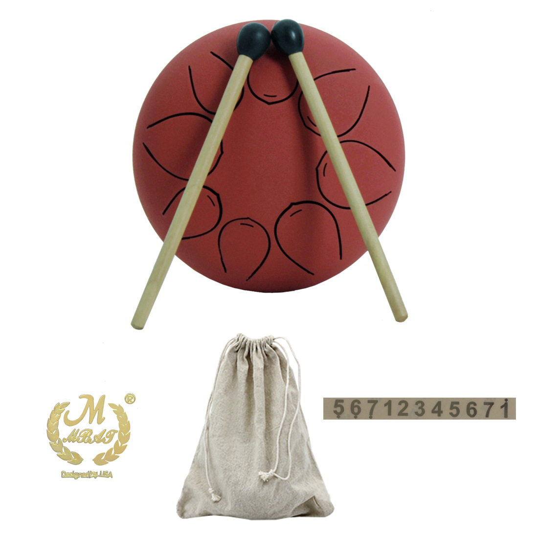 Foreign Trade Cross-border 5-inch Ethereal Drum C- tune Forget Worry Drum Adult Steel Tongue Drum Children Beginner Percussion Instrument Jing Worry Drum