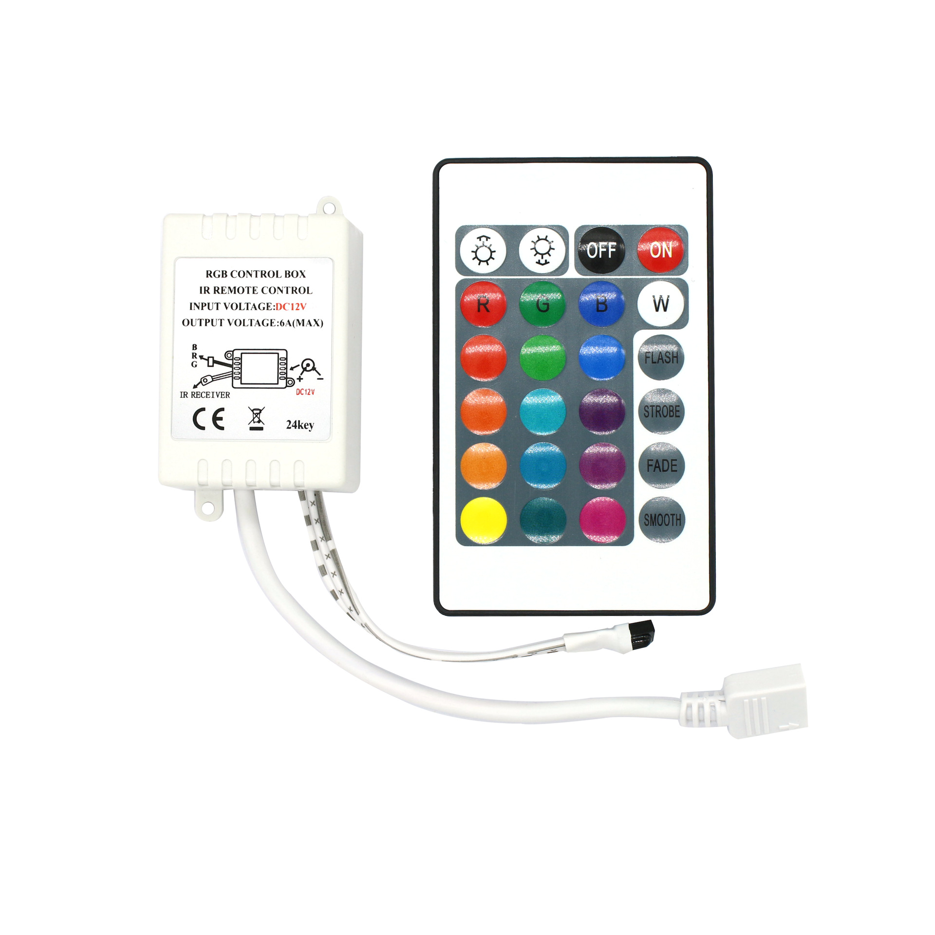 Picture of 24 key rgb controller led light with remote control rgb remote controller led light with infrared dimmer