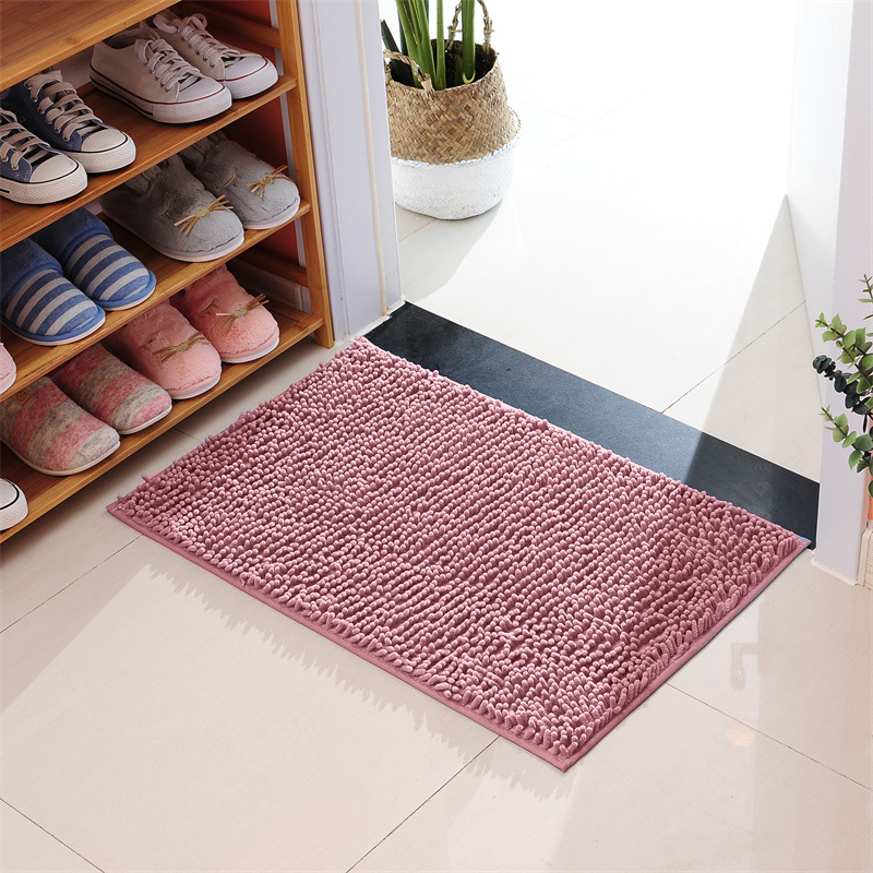 Picture of Floor Mats Wholesale Chenille Long Hair Floor Mats Bedroom Kitchen Living Room Carpet Bathroom Entrance Water-Absorbent Non-Slip Floor Mats