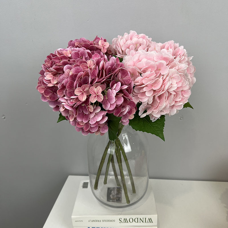 Picture of Artificial Flower 182 Pieces Large Hydrangea High Quality Moisturizing Hydrangea Wedding Floral Decoration Wedding Artificial Flower
