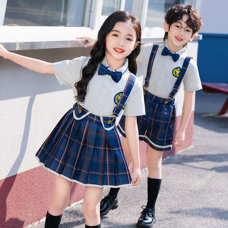 Picture of 2024 Kindergarten Summer Children's Graduation Photo Sportswear College Style Summer School Uniform for Primary School Students