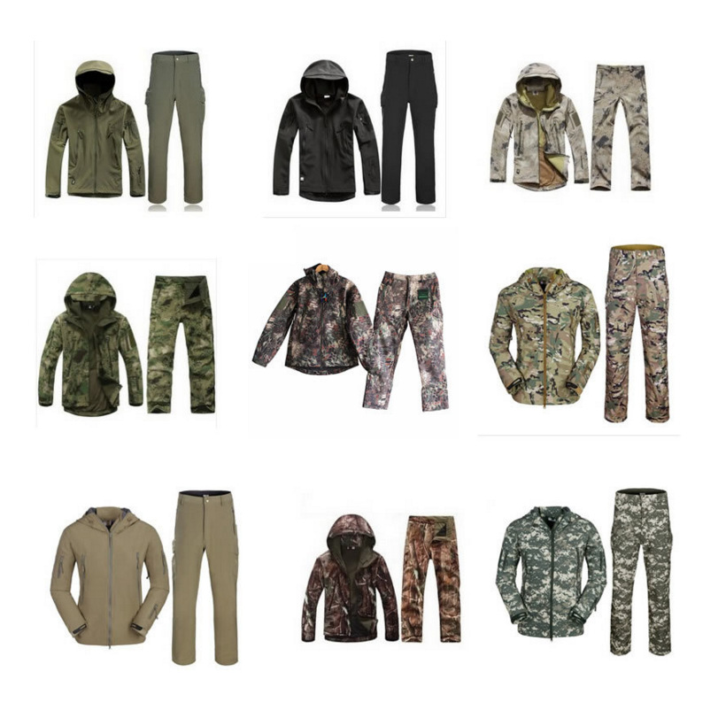 Cross-border source workwear military eagle TAD soft shell assault suit windproof breathable men's camouflage trench coat pants