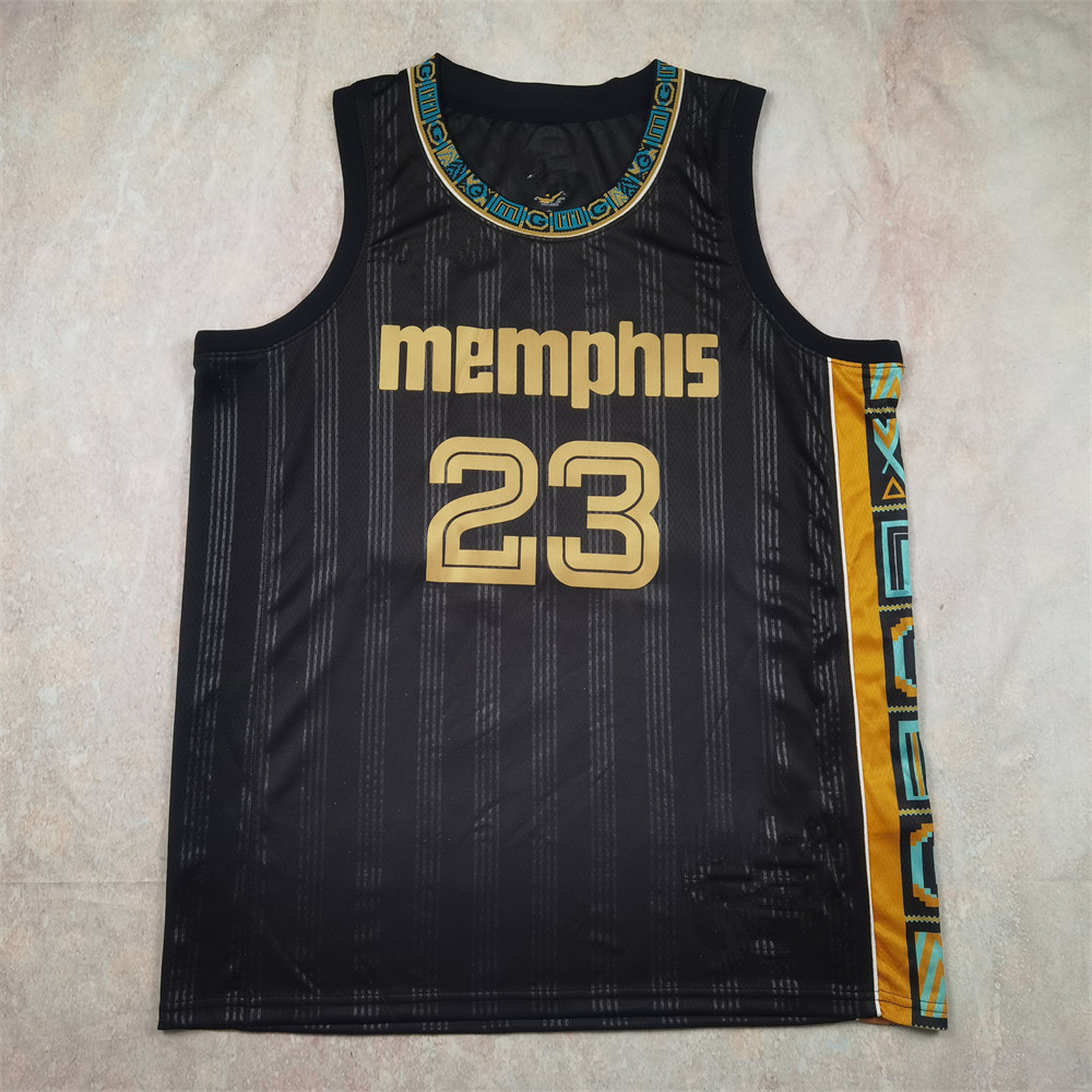 Hot Press Grizzlies 23 Black City Edition Rose Basketball Suit ROSE BASKETBALL JERSEYS MENS
