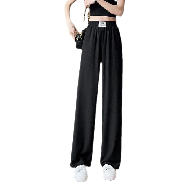 Winter Black Thickened Loose Elegant Commuter Pants Old Wide Leg Pants Fleece High Waist Straight Shorts