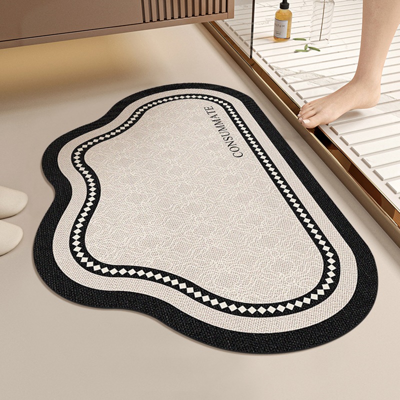 Clouds Bathroom Floor Mat Toilet Soft Diatom Mud Strong Absorbent Foot Mat Toilet Door Anti-Slip Mat Quick-Dry Floor Mat