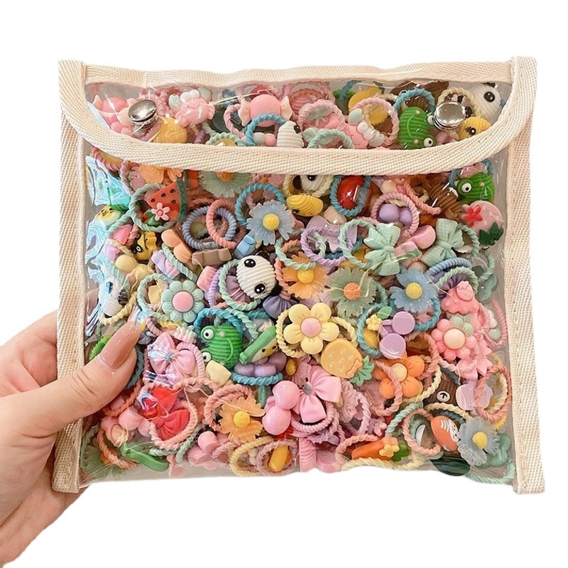 Children's rubber band hair ring cute not to hurt the hair rope small summer baby thumb ring hair less hair rope wholesale