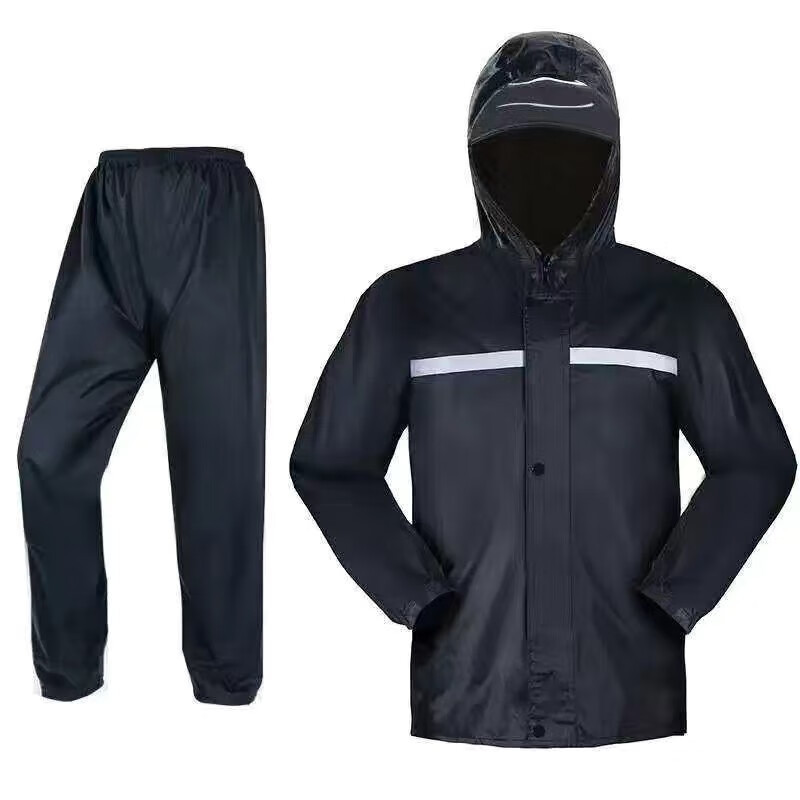 Picture of Raincoat and Rain Pants Split Set Full Body Rainproof Reflective Patrol Duty Construction Site Labor Protection Fishing Hiking Outdoor