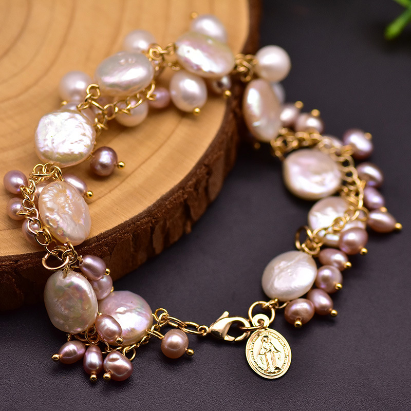 GLSEEVO original natural baroque multi-layer pearl bracelet European and American style fashion handmade women's jewelry gift