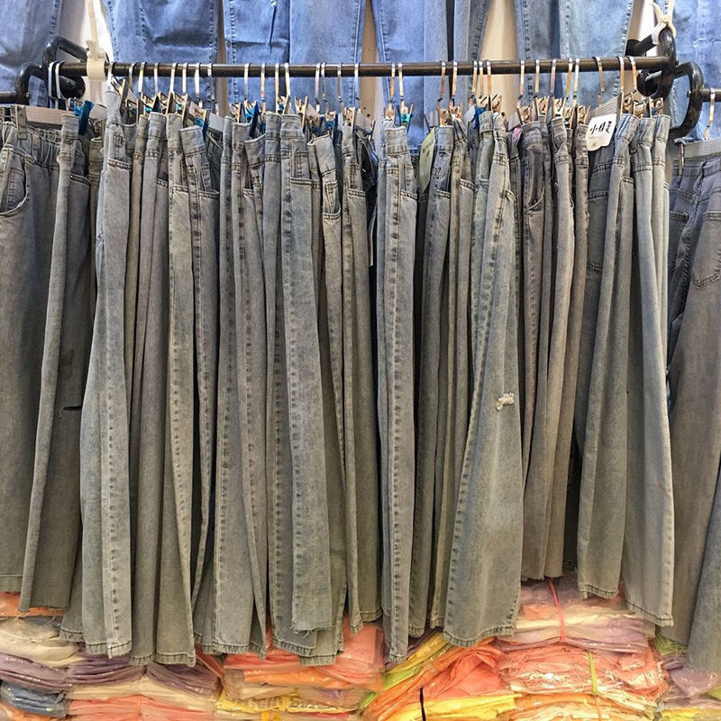 Stock Miscellaneous jeans women's mixed batch plus size cut label stall tail goods women's clothing wholesale foreign trade tail single women's pants clearance