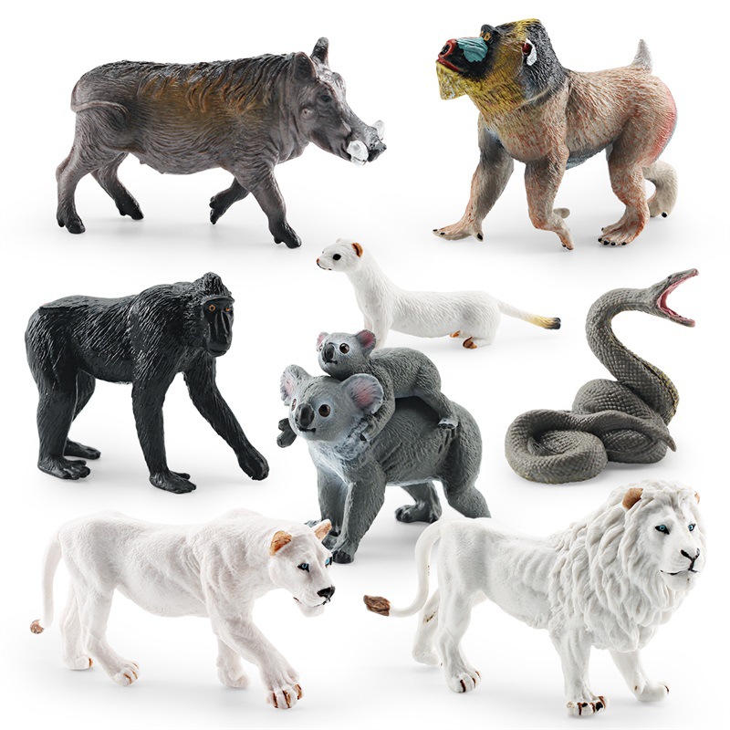 Cross-border simulation forest animal African ferret Black Crown macaque White Lion Mountain warthog koala Python desktop model