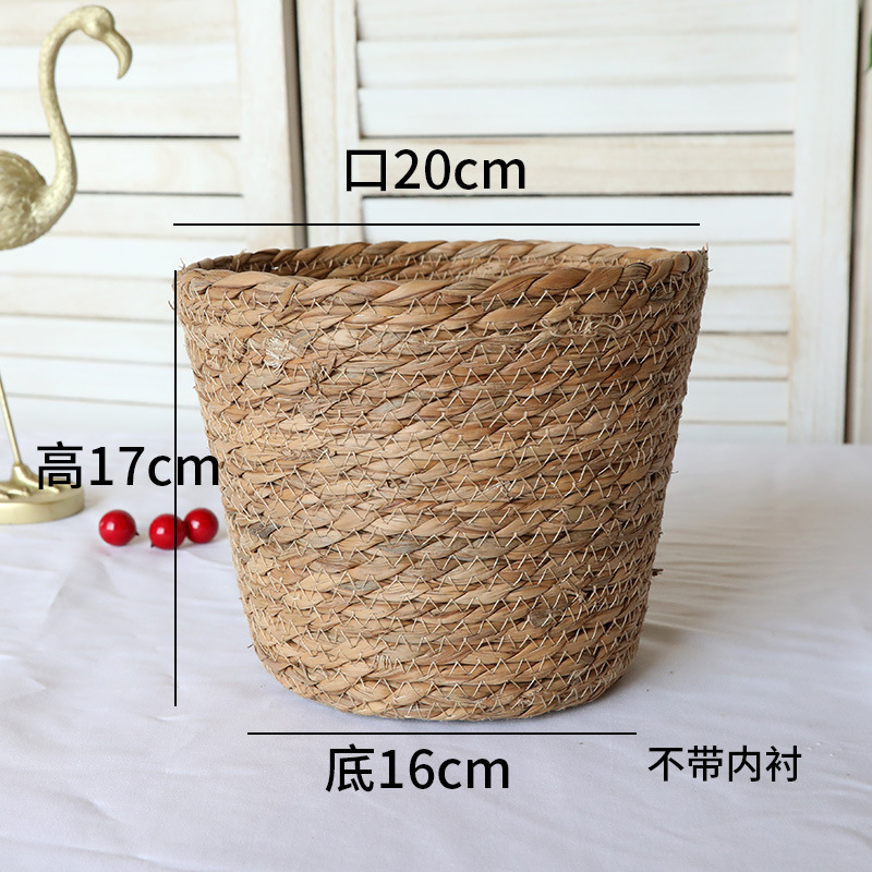 Picture of Cross-border Hot Sale Straw Rattan Flower Basket Creative Home Woven Basket Balcony Living Room Decoration Green Plant Potted Flower Pot