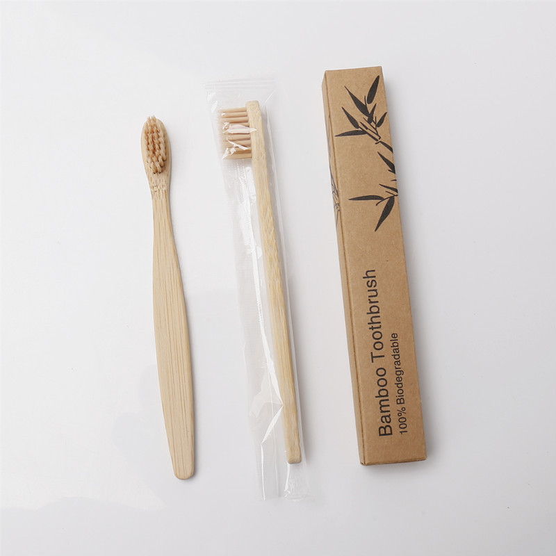 Picture of Hotel Bamboo Toothbrush Bamboo Toothbrush Bamboo Charcoal Kidsren's Bamboo Handle Wooden Soft Hair Logo Portable Environmentally Friendly Kidsren's Health