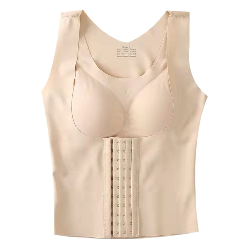 Breasted Body Shaping Long Invisible Correction Anti-Hunchback Abdominal Body Shaping Top Push-Up Chest Vest Women's Upgraded