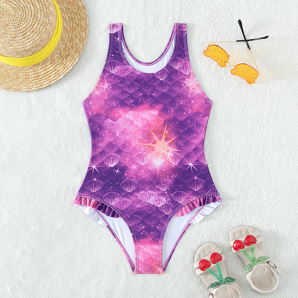 New cross-border European and American style girls' Mermaid swimsuit Foreign Trade Children's one-piece swimsuit