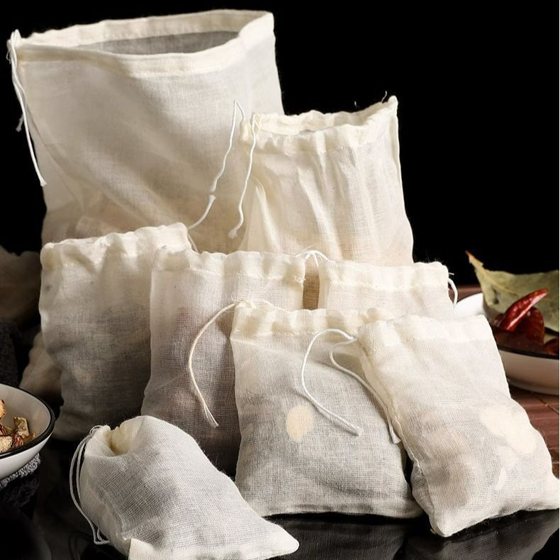 Pure Cotton Gauze Bag, Seasoning Bag, Spice Brine Bag, Decoction Bag, Soup Pot, Fish Bag, Slag Separator, Tea Filter Bag
