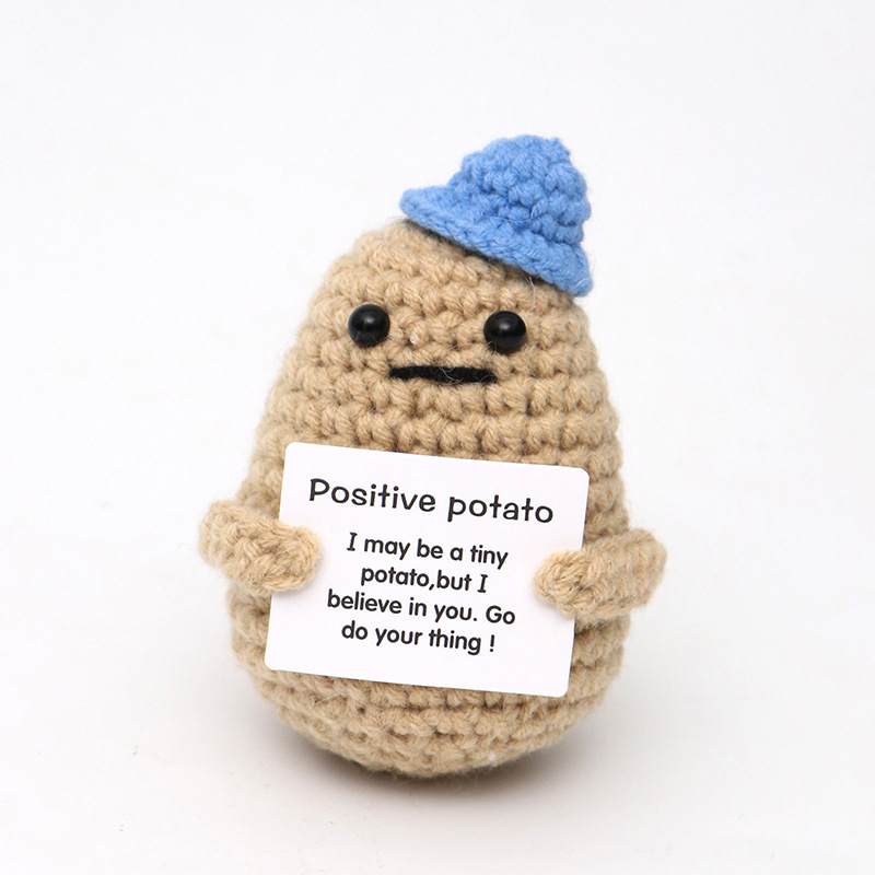 Picture of Cross-Border Hot-Selling Wool Crochet Positive Energy Potato Knitted Wool Cucumber Positive Energy Wool Crocheted Doll Finished Product