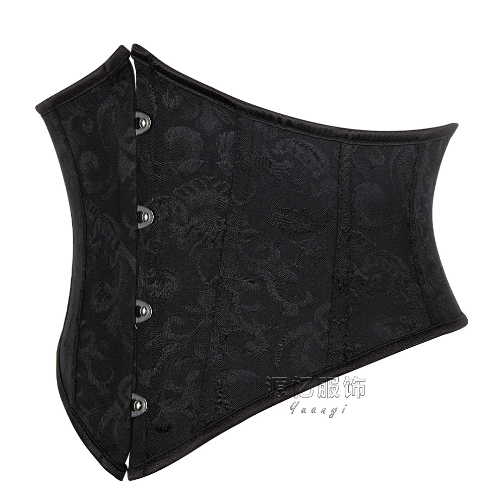 Picture of French Court Retro Belly Belt High-end Black Jacquard Belly Belt Double-layer Fit Fishbone Belly Belt Cross-border
