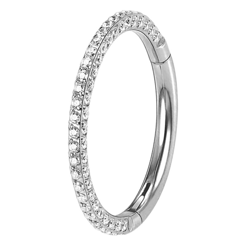 New G23 titanium alloy three-sided diamond nose ring closed ring earrings ear bone nail human body puncture ornaments