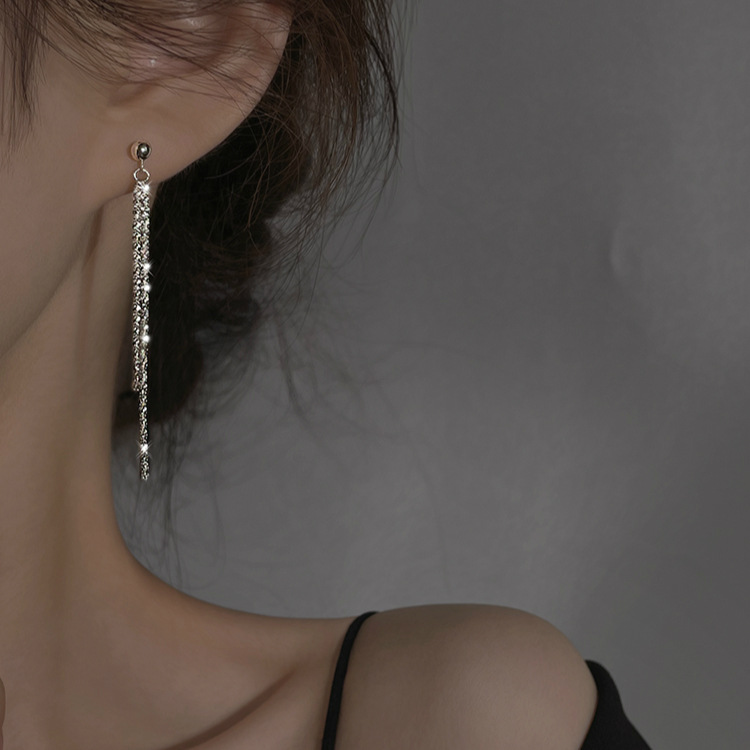 Tiki Sparkling Stars Tassel Earrings New Long Earrings Women's Elegant Women's 925 Sterling Silver Trendy Earrings