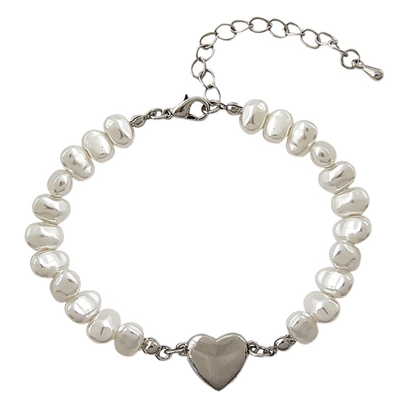 Korean Summer New Love Bracelet Sweet Irregular Pearl Bracelet ins Style Adjustable Hand Jewelry 5506