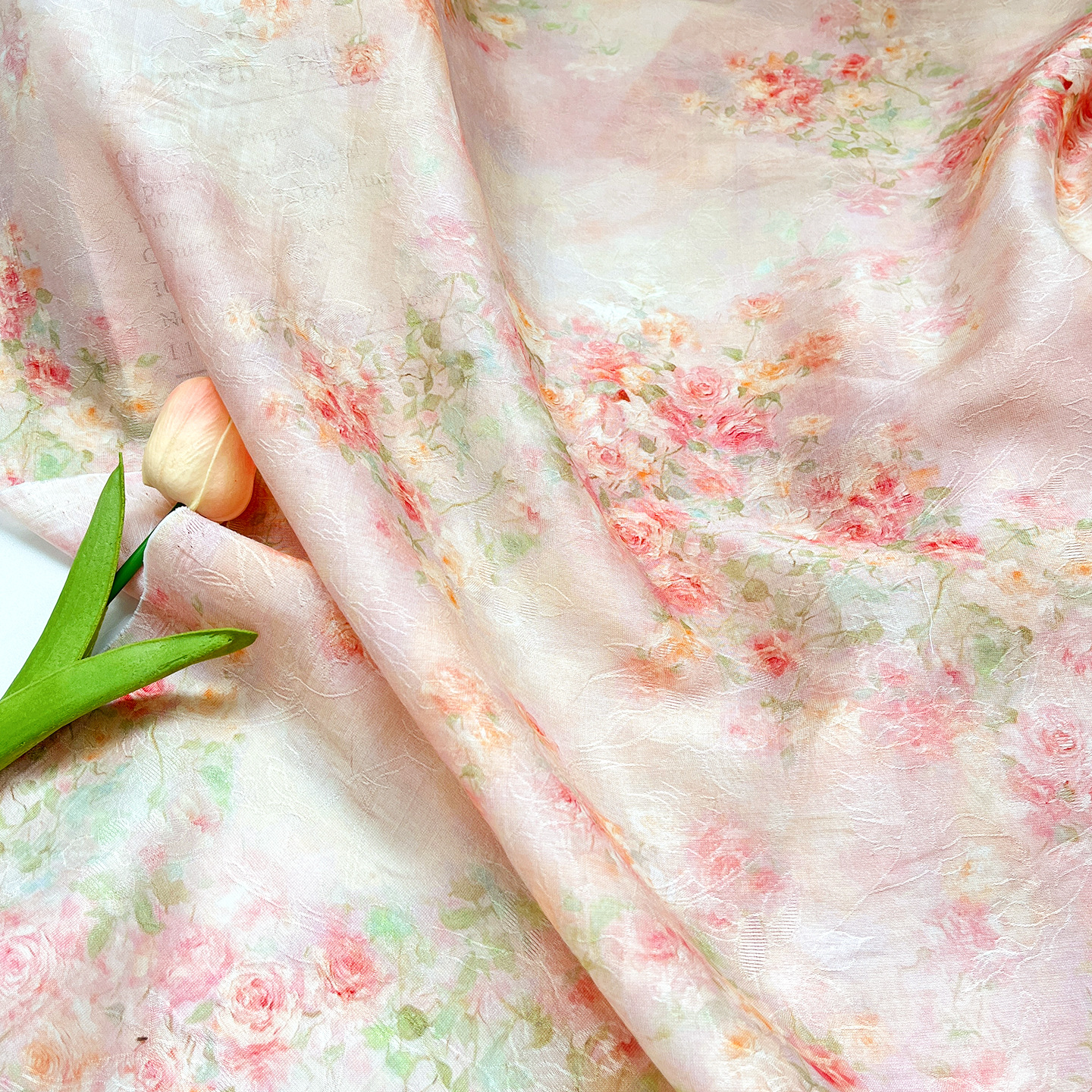 Oil Painting Flower Wall Tencel Jacquard Fabric New Chinese Style National Style Hanfu Cheongsam dress Fabric 1.5 m Width