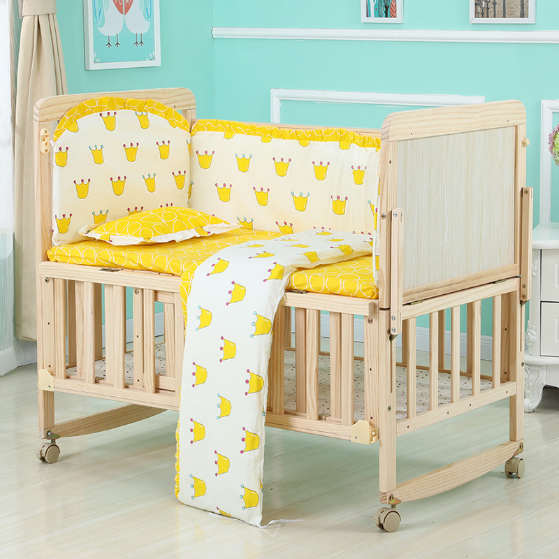 Picture of Factory Direct Sales Crib Solid Wood Paint-Free Baby Bed Multi-Functional Kidsren's Bb Cradle Bed Wholesale Dropshipping
